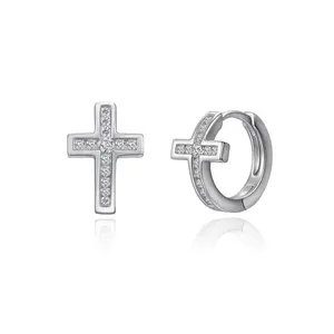 Molenia Cross Huggie Earrings minimalist elegant fashion