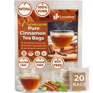 Special Cinnamon Tea, 100% Natural & Pure Cinnamon. Cinnamon Herbal Tea. Cinnamon Stick Herbal Spice Beverage - 20 Tea Bags
