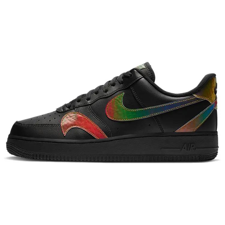 Nike Air Force 1 Low Misplaced Swooshes Black Multi Skate Shoes Men's CK7214-001