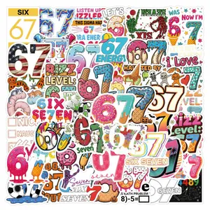 50-Pack 67 Meme Wall Stickers Decoration Sticker Six Seven Vinyl Decal Set for Home & Room Decor