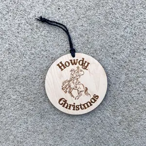 Howdy Christmas Tree Ornament | Personalized Western Wood Holiday Decoration