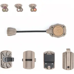 Helmet Light Military with IR + Red +White LED Task Lamp, Signal Light with 4 Mount Accessories for Fast Mich Helmet Molle System 20mm  Rail