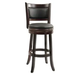212 MAIN 30 in. Hardwood Augusta Swivel Stool - Cappuccino, Comfortable Seat, Swivel Function