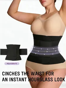 1 Count Women's Comfortable Stretch Tummy Control Waist Cincher Shapewear, Double Compression Waist Trainer, 7 Flexible Boned Shaper Belt with Adjustable Magic Tape Closure, Perfect for Fitness Workout & Party & Gym, Womenswear