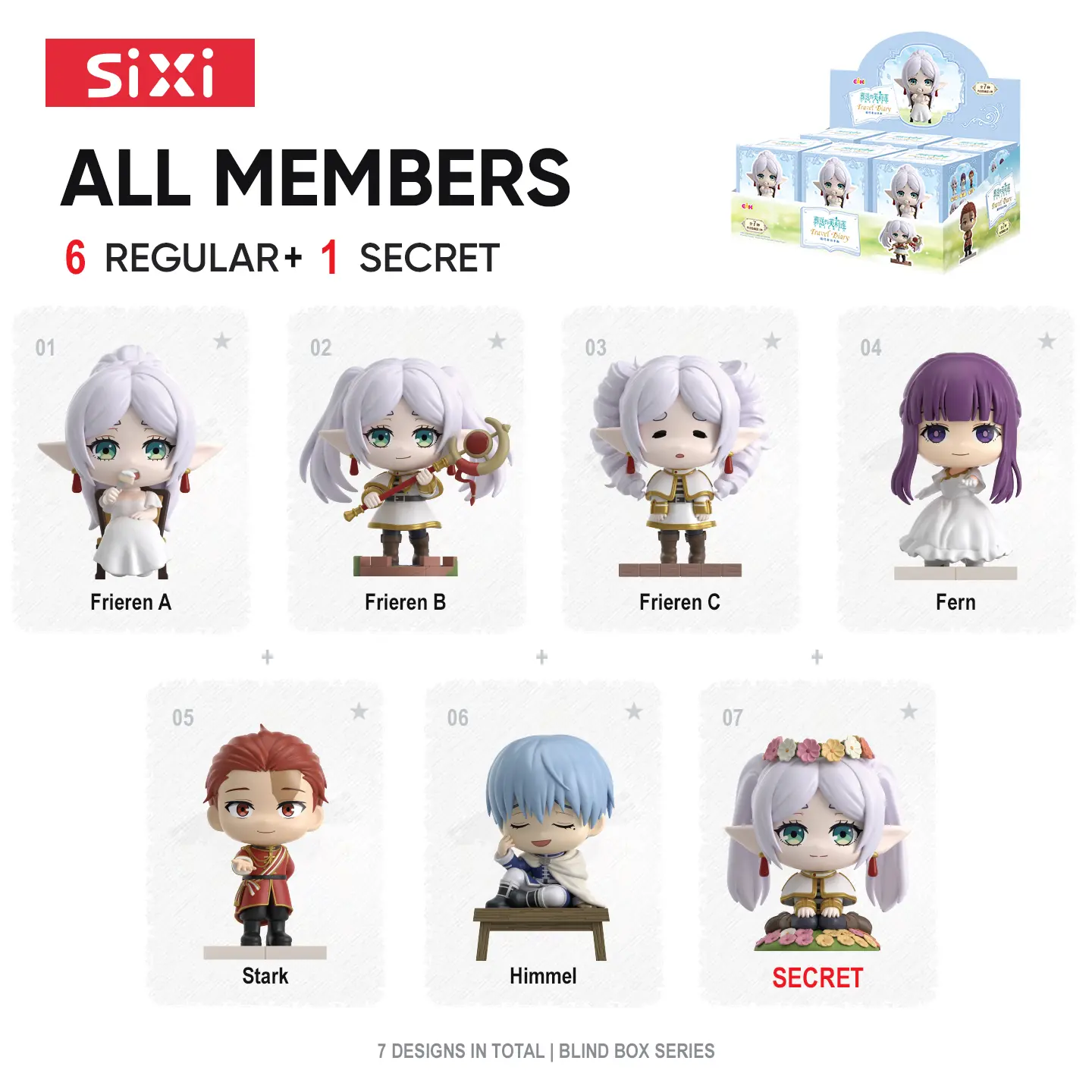 EAKI&SIXI Frieren Beyond Journey's End Blind Box Figure - Anime Mini Chibi Figurine Travel Diary Series, Sealed Mystery Box Desk Toy Collectibles (6 Regular + 1 Secret) sohochic homemakeover tiktokshopbacktoschool  Schoolbag charm