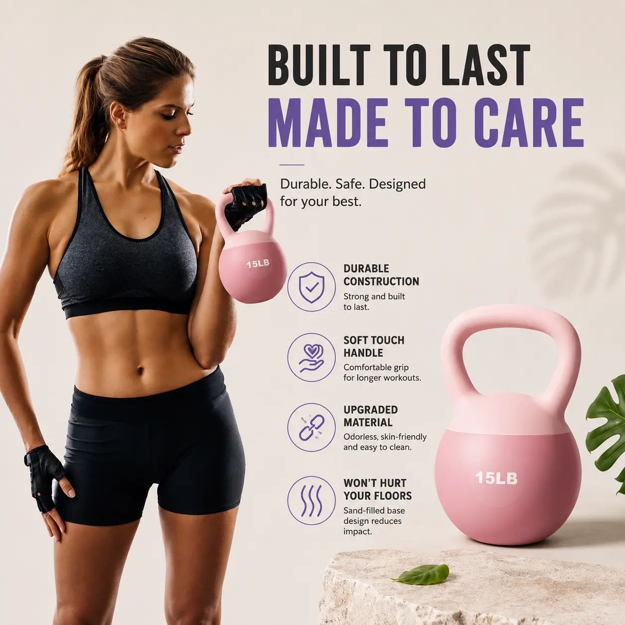 LEKÄRO Soft Kettlebell,Anti-Slip Grip with Training Gloves,Safe Strength Training Kettlebells Sets,Weightlifting Kettlebell for Home GYM,Fitness Equipment SpringStatements tiktokshopbacktoschool