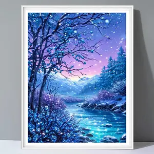 Landscape Pattern 5D Diamond Arts Colorful Painting Kit without Frame, DIY Decorative Art Picture for Beginner, Wall Art Decor for Home Living Room Bedroom, Handmade Gifts