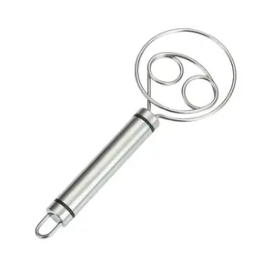 Baker’s Best Danish Dough Whisk – Dutch-Style Stainless Steel Hand Mixer for Effortless Bread, Biscuits & Cakes