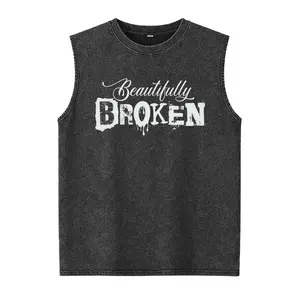 BEAUTIFULLY BROKEN Washed Vest, Present For Depressive Friend, Goth Inspiration, Mental Health Clothing, Gif
