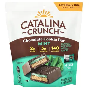 Catalina Crunch Chocolate Cookie Bar, Mint, 4 Bars, 1.16 oz (33 g) Each