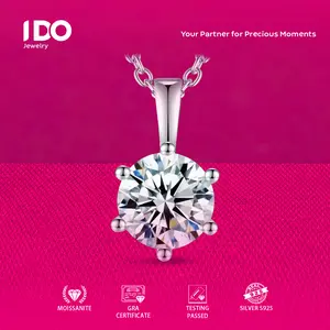 [Live Sale] N02 Silver Sterling S925 Moissanite Femilist Necklace I DO Jewelry Pendant  Women Accessories Elegant Beautiful Luxury Adjustable Beautiful and Luxurious No Fade No Rust with 1 Year Guarantee Passed Diamond Selector