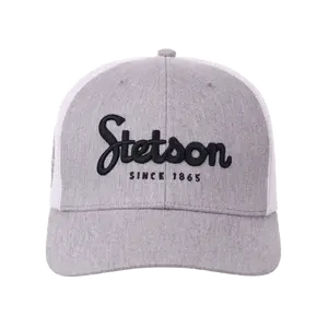 Stetson Men's Script Embroidery Grey Trucker Cap  07-077-0102-0005-GY