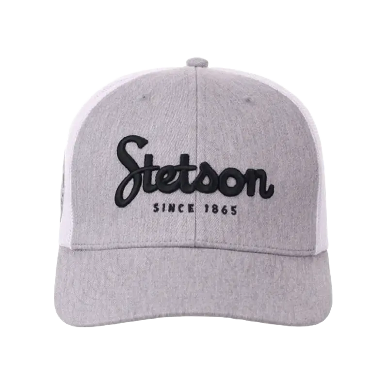 Stetson Men's Script Embroidery Grey Trucker Cap  07-077-0102-0005-GY