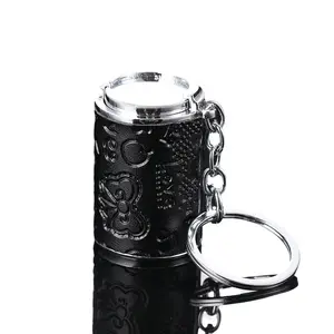 Coin Holder Keychain: Open-Style Metal Coin Barrel with Enamel Printing—Ideal for Celebratory Gifts and Giveaways