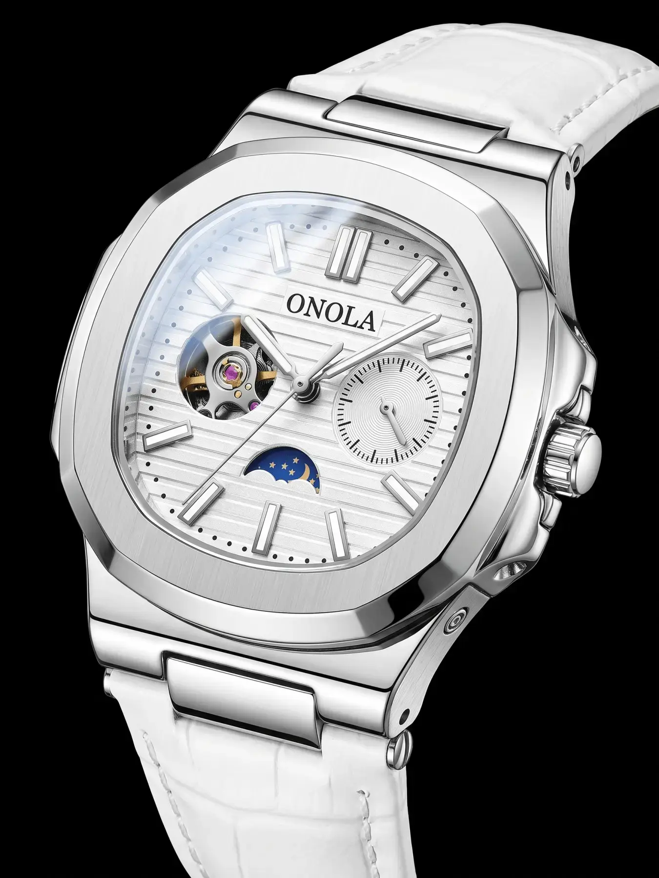 xytime ONOLA Men's Business Mechanical Watch, Open-Heart Tourbillon-Style Design with Automatic Winding, 3ATM Water-Resistant Analog Wristwatch, Exquisite Watch, Perfect Christmas Gift