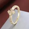 Geometric Cross Design Zirconia Ring for Women, Casual Gift Fashionable Jewelry, Jewelry Rings, Copper Material, All Seasons Fashion Accessory, Artificial Zircon Ring