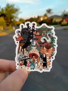 Spirited Away, My Neighbor Totoro, Howl's Moving Castle, \Kiki's Delivery Service, Anime Ghibli Sticker