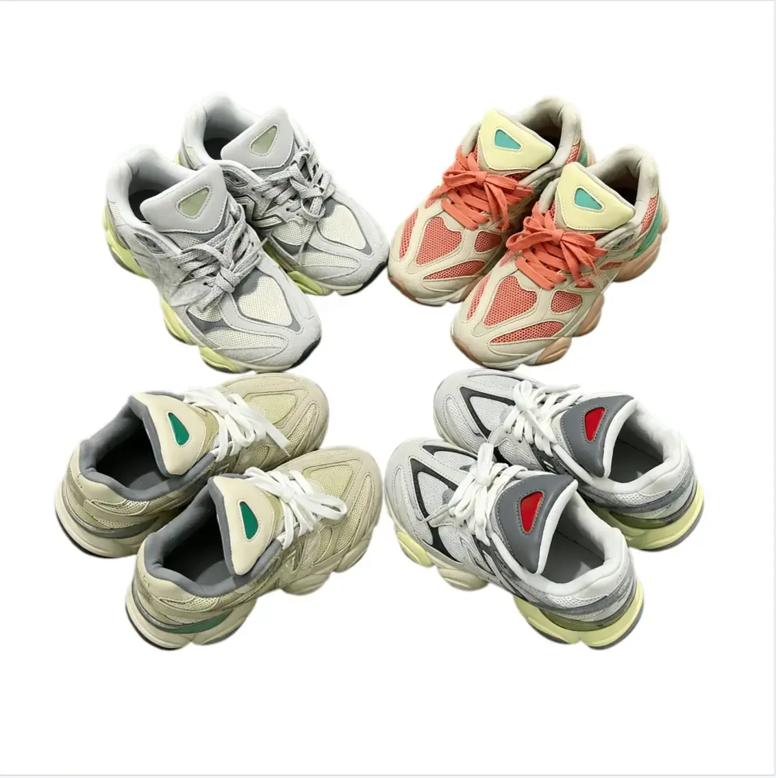 Inside Voices Retro 9060 Chunky Sneakers, Washed Suede Mesh Platform Dad Shoes, Soft Cushion Walking Tennis Shoes, Non Slip Grass Court Athletic Shoes Casual Streetwear Footwear,Unisex Sneakers Men US5-US8 / Women US6.5-US9.5