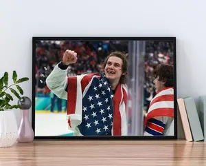 Jack Hughes Teeth Team Usa Men's Hockey Poster