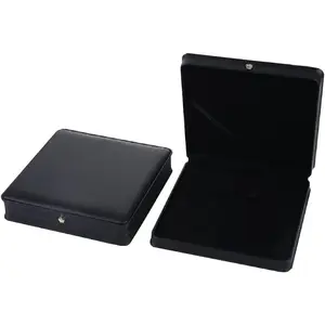 Wedding  Set  Leather Box Necklace Earring Ring Display Case Storage Holder (Big Black)