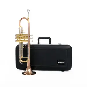 WISEMANN DTR-400 Trumpet, Bb, rose brass bell, 3 stainless steel piston, with mouthpiece and ABS case