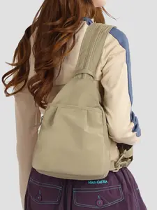 Large Capacity Textured Backpack Bag, Travel School Casual Computer Backpack, Unisex Plain Style for All Seasons, Versatile Use