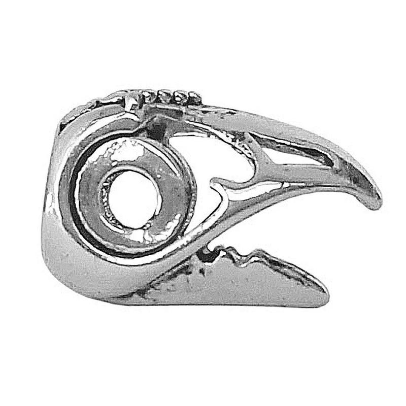MEDIEVAL METAL Raven’s Skull Hair Bead Silver Finish Gothic Viking Accessory for Braids Dreadlocks & Viking Inspired Hairstyles
