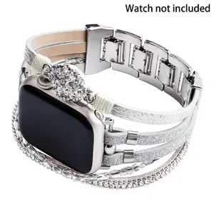 Fashionable Multi-layer PU Leather Watch Band, Stylish Watch Band for Women & Girls, Trendy All-match & Exquisite Watch Band for Birthday Gift, Pu Leather Strap