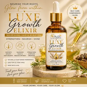 40PlusGlow Luxe Growth Elixir – Nourishing Hair & Scalp Oil (2 oz)