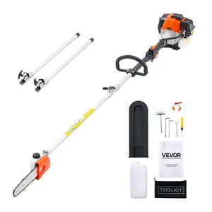 【Summervibes】VEVOR Gas Pole Saw, 33CC 2 Stroke Gas Powered Pole Saws with 8 in Cutting Bar, Cordless Tree Trimmer with 30 fl.oz Fuel Tank, 6.7 to 11.6 ft Extendable, Powerful Chainsaw for Tree Trimming Pruning