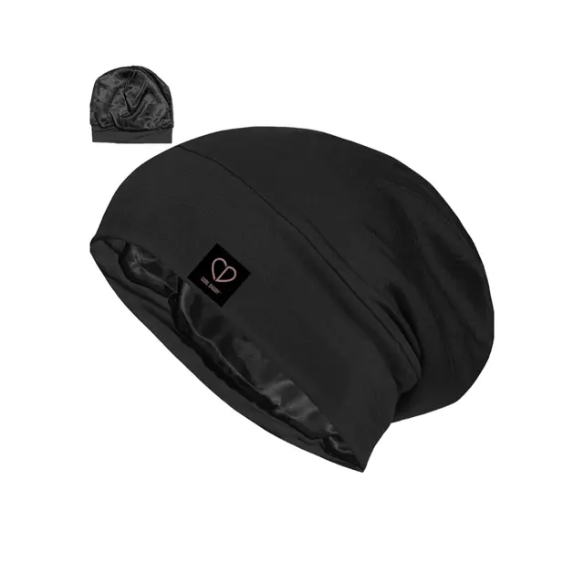 The Curl Daddy Protective Beanie Moisture Satin Lining Hair Health Friction Stylish Hat Adjustable Hat