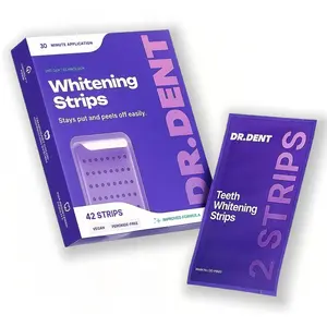 DR.DENT Purple Teeth Whitening Strips - 42 Whitening Sessions - Non Sensitive Teeth Whitening - Transform your smile with our revolutionary Purple Whitening Strips
