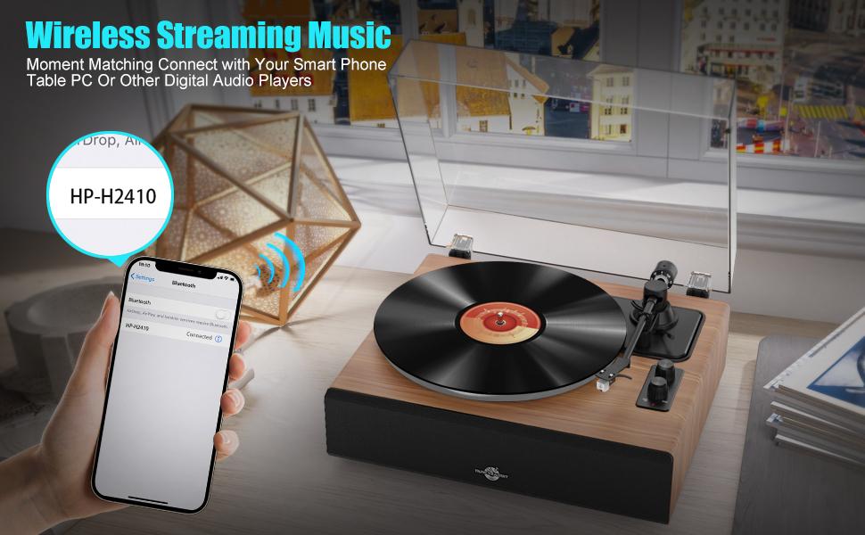 Record Player with Speaker, Vinyl Record Turntable with Magnetic Cartridge for Home Decoration and Entertainment, Vinyl Record Player Suitable for Christmas or Birthday Gift