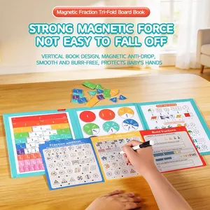 Magnetic Fraction Educational Game Set, Interactive Learning, Includes Whiteboard Pen, Fraction Tiles, Circles, Montessori Math Tool, Ages 3+, Home School Classroom