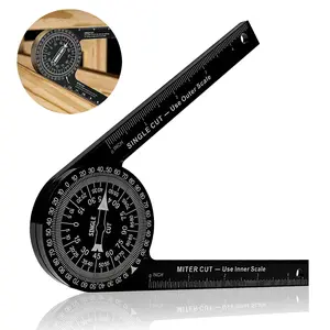 Aluminum Miter Saw Protractor Precision Laser Engraved Saker Miter Saw Protractor|7-Inch Aluminum Protractor Angle Finder Featuring Precision Laser-Inside & Outside Miter Angle Finder for Carpenters, Plumbers and All Building Trades rugged tools undefined