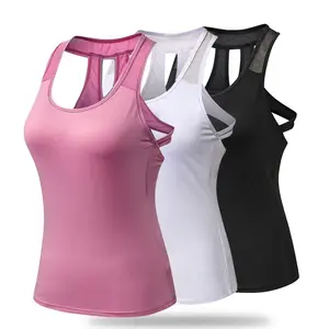 workout clothes gym short Women Yoga Vest Sexy Back Hollow Gym Sleeveless Shirt Fitness Sport Tops Quick Dry Breathable Pilate Running Singlet Custom Logo