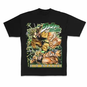Classic Dio Brando T-Shirt, JoJo Anime Graphic Tee, Vintage Manga Style Shirt