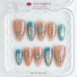 Younique Nails | 10PCS 100% Handmade Press-On Nails | Reusable Colorful Art acrylic stylish 3D