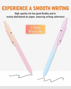 Gel Pens Set – 5Pcs Retractable Quick-Dry Black Ink Pens, 0.7mm Fine Tip Smooth Writing for Journaling, Note Taking, Office & School Supplies