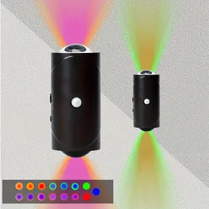 LED cylindrical semi embedded wall light, USB power supply, RGB gradient ambient light, adjustable color, inductive motion control, magnetic installation, easy to use for entrance, bedside table, desk, wardrobe Atmosphere Lighting Customizable Led