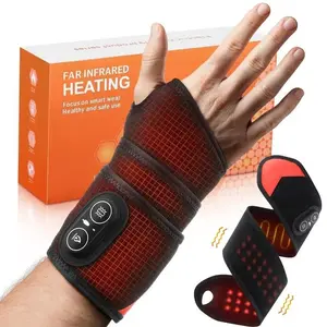 Portable Wrist Massager Relief, Lightweight Adjustable Multi-Function Hand Vibration Heating Wrap, Three-Tier Timer Temperature Control, Breathable Warm Therapy Strap