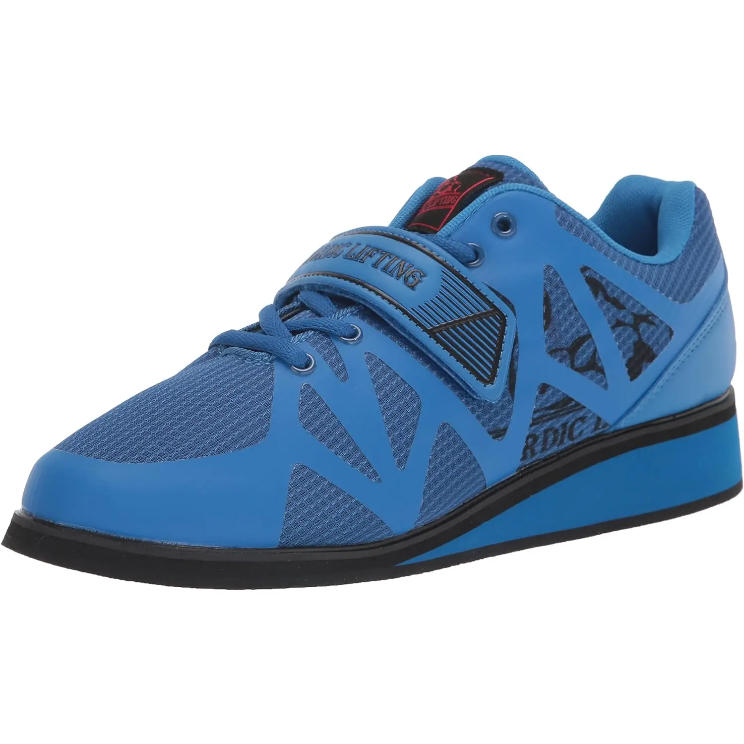 Nordic Lifting MEGIN Lifting Shoes for Men, 1.4" Elevated Heel with Velcro Strap for a Snug Lockdown, Non-Slip Sole for Deadlifts & Overhead Presses, Strength Training, Male, Gym, 1.4 Inches, Roomy Toebox