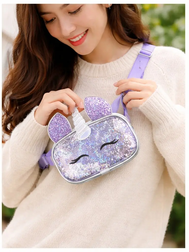 Sparkly unicorn cross body/ fanny pack