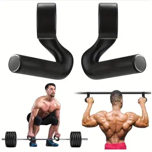 1PC pull-up grip, multi-functional 45° hook-shaped fitness handle, suitable for pull-up and rowing back strength training equipment, barbell and resistance band accessories - packaged in a pair