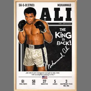 Muhammad Ali The Greatest Boxing Poster,  Retro Champion Wall Art Print Man Cave Gym Room Decor