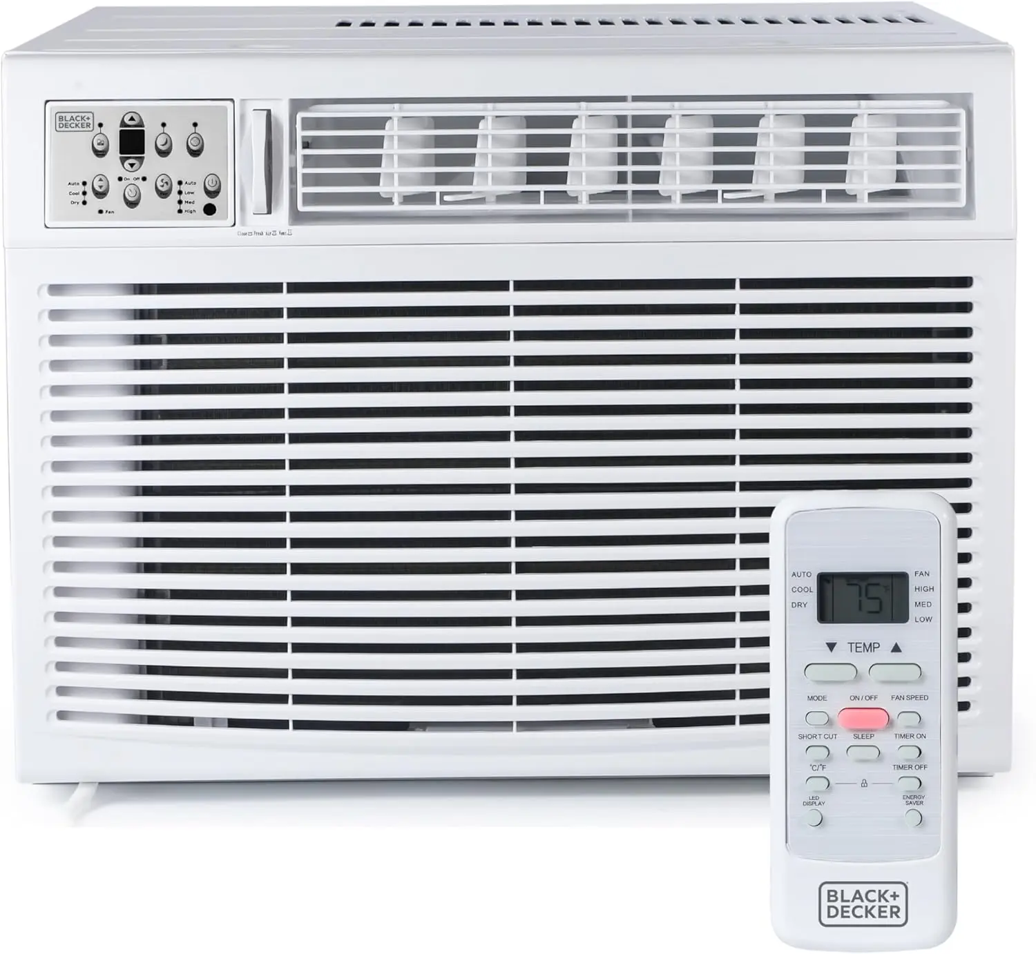 BLACK+DECKER Window Air Conditioner 18000 BTU, AC Window Unit Cools Up to 1000 Square Feet, Window AC Unit with Remote Control, 3 Cooling Speeds and Fan Only, BD18WT6, White
