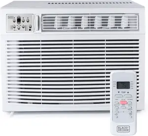 BLACK+DECKER Window Air Conditioner 18000 BTU, AC Window Unit Cools Up to 1000 Square Feet, Window AC Unit with Remote Control, 3 Cooling Speeds and Fan Only, BD18WT6, White