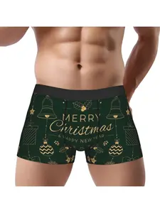 1 Piece Merry Christmas Underpants Homme Panties Man Underwear Sexy Shorts Boxer Briefs