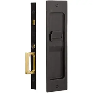 Modern Rectangular Privacy Pocket Door Mortise Lock (Oil Rubbed Bronze)