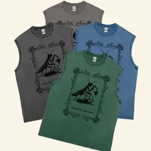 Girls Will Be Girls, Praying Mantis Tank, Insect Lover Washed Round-Neck Sleeveless T-shirt, Funny Insect Shirt, Entomologist, Bug Lover, Insect T-Shirt, Oversized Unique Graphic Shirts